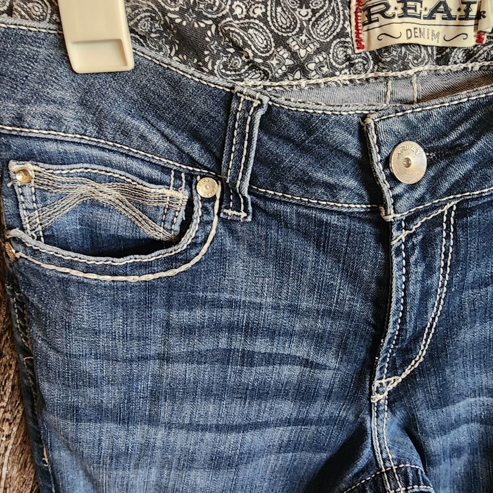 Ariat Jeans‎ Women's Size 31R x 32 REAL Denim Dresden Mid Rise Stretch Straight - Picture 4 of 10